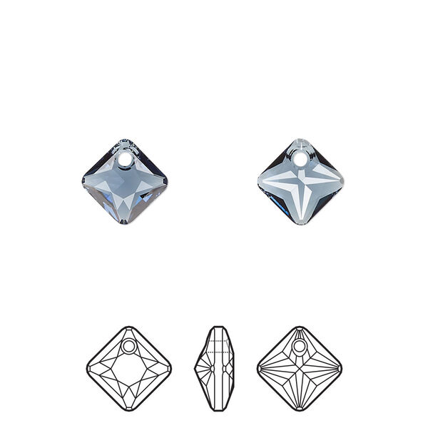 Drop 4pk Montana, Crystal Passions® 9mm pendant princess cut 6431 image number 0