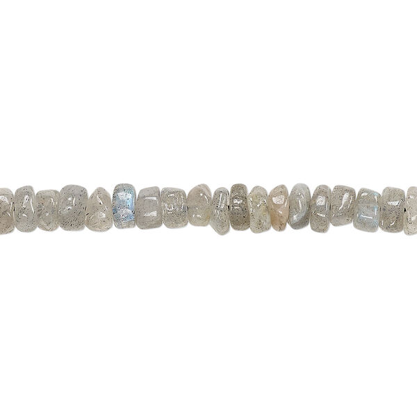 Labradorite 1pkg1, hand-cut tumbled faceted rondelle bead natural 13 inch 4x2mm-6x3mm image number 0