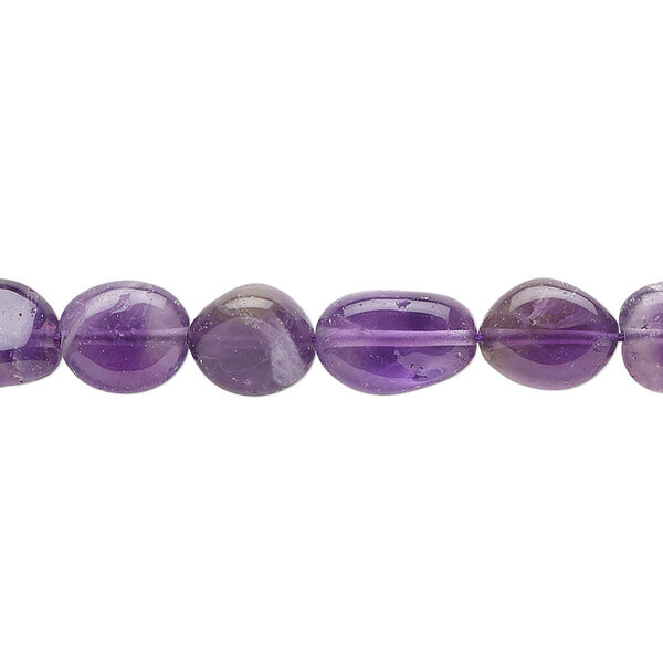 Amethyst 1pkg1, hand-cut flat oval bead natural 15.5-16 inch 7x6mm-11x8mm image number 0