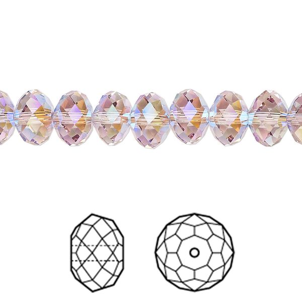 Bead 288pk light amethyst shimmer 2X, Swarovski® 8x6mm rondelle 5040 image number 0