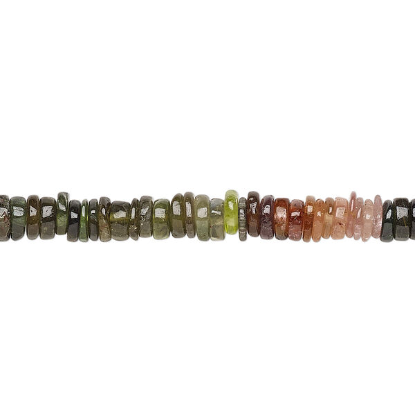 Multi-tourmaline 1pkg1, hand-cut rondelle bead natural 8 inch 4x1mm-6x2mm image number 0