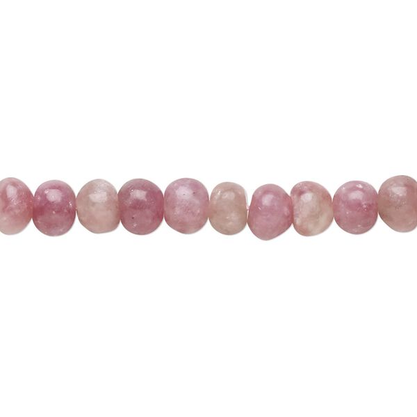 Pink lepidolite 1pkg1, rondelle bead natural 8 inch 6x4mm image number 0