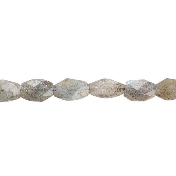 Labradorite 1pkg1, hand-cut faceted puffed oval bead natural 13 inch 6x5mm-10x6mm image number 0