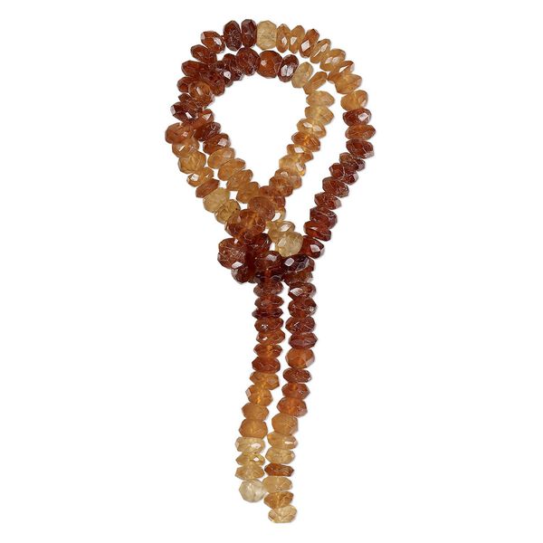 Hessonite garnet 1pkg1, hand-cut faceted rondelle bead natural 13 inch 6x3mm-7x5mm image number 0