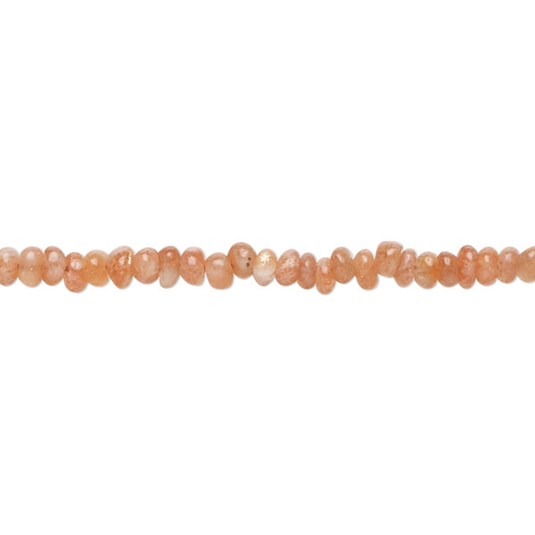 Sunstone 1pkg1, hand-cut rondelle bead natural 13 inch 3x1mm-3x2mm image number 0