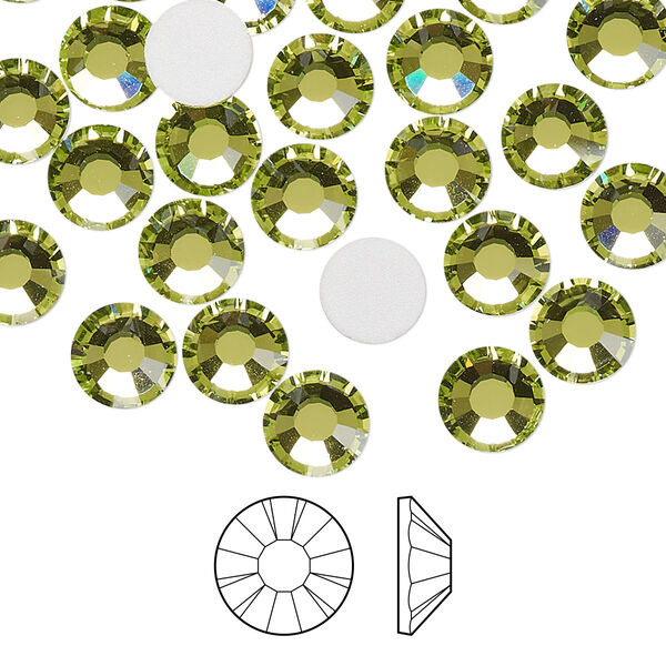 Flat back 12pk limecicle foil back, Preciosa MAXIMA Czech crystal rhinestone 7.069-7.272mm chaton rose round SS34 image number 0