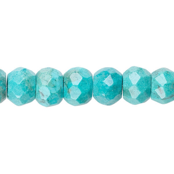 Turquoise 1pkg1, faceted rondelle bead 15.5-16 inch 10x7mm image number 0