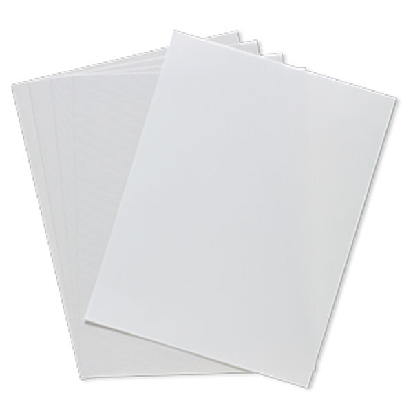 Hotfix transfer sheet, silicone / PET plastic film / PVC plastic, semitransparent white, 11x8-1/2 inch rectangle. Sold per pkg of 5. image number 0
