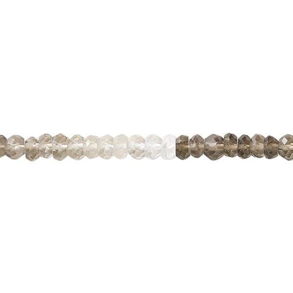 Smoky quartz 1pkg1, hand-cut faceted rondelle bead 15.5-16 inch 3x2mm-4x3mm image number 0