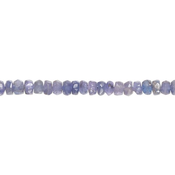 Tanzanite 1pkg1, hand-cut faceted rondelle bead 14 inch 4x1mm-5x4mm image number 0