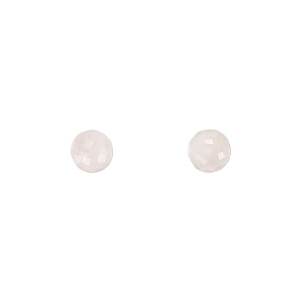 Rose quartz 1pkg2, hand-cut half-drilled faceted round bead natural 6mm image number 0