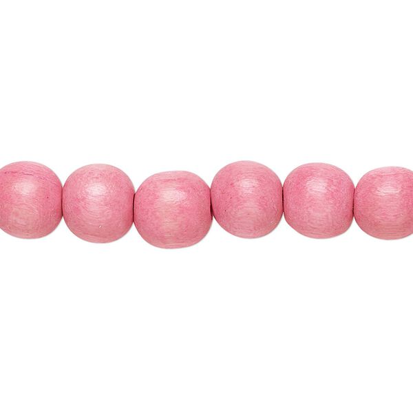 Bead, Taiwanese cheesewood (dyed / waxed), light pink, 7-8mm round. Sold per pkg of (2) 15-1/2" to 16" strands. image number 0