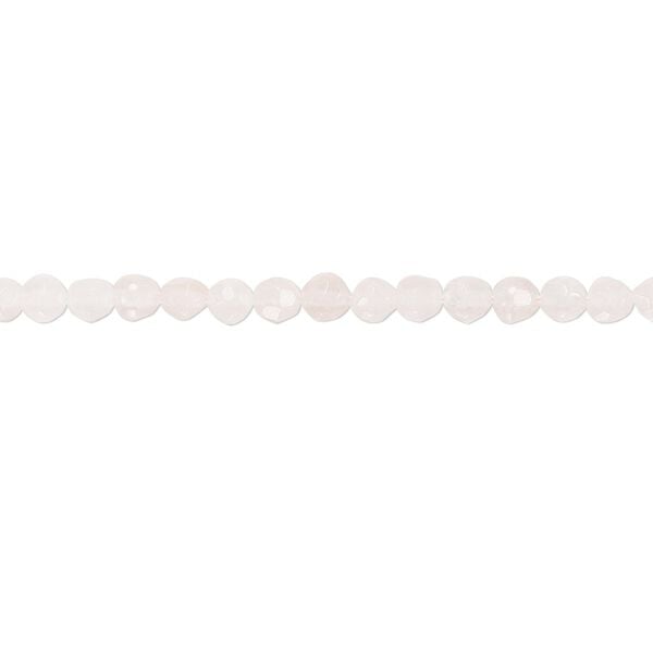 Rose quartz 1pkg1, hand-cut faceted round bead natural 15.5-16 inch 2.5-3mm image number 0