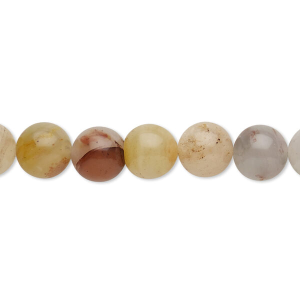 Bead, colonial jasper (natural), 8mm round, B grade, Mohs hardness 6-1/2 to 7. Sold per 15-1/2" to 16" strand. image number 0