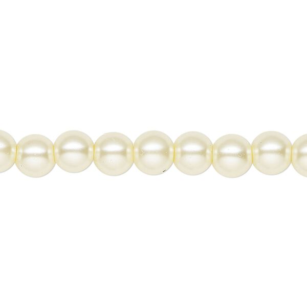 Pearl 2pk ivory, Celestial Crystal® 6mm round 15.5-16 inch image number 0