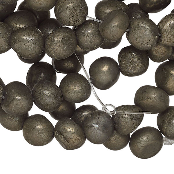 Pyrite 1pkg1, pebble bead 36 inch small to medium image number 0