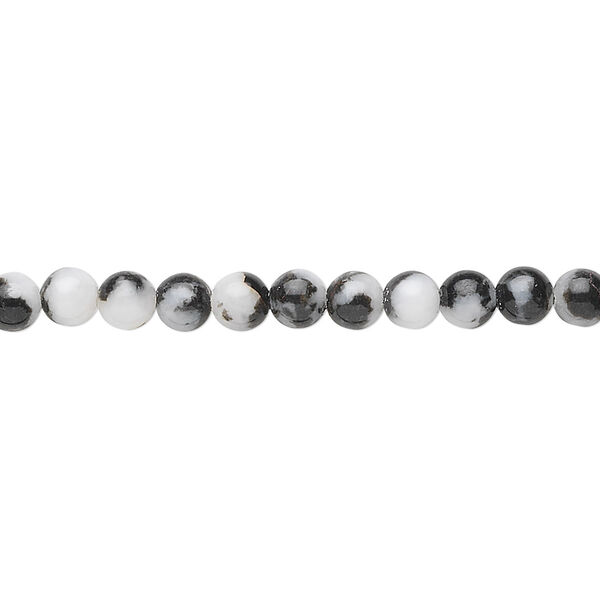 Zebra "jasper" (onyx marble) 1pkg1, round bead natural 15.5-16 inch 4mm image number 0