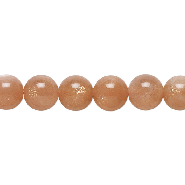 Sunstone 1pkg1, semi-round bead natural 7 inch 8-8.5mm image number 0