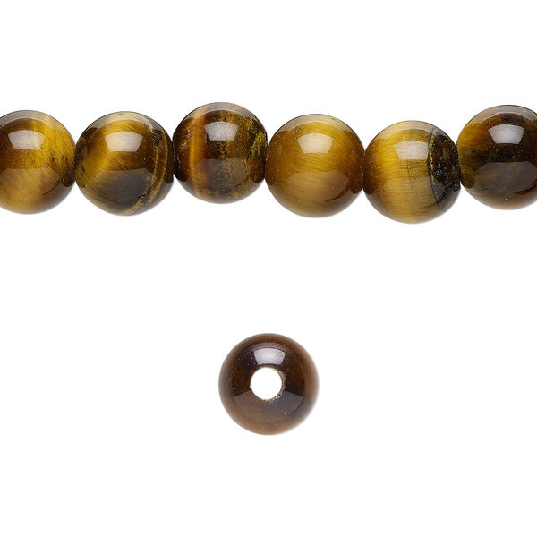 Tigereye 1pkg10, round bead natural 8mm image number 0