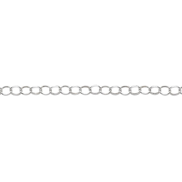 Chain, sterling silver, 2.5mm rolo. Sold per pkg of 5 feet. image number 0
