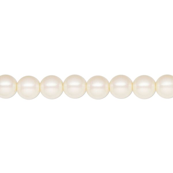Pearl 25pk pearlescent cream, Preciosa Czech crystal 6mm round image number 0