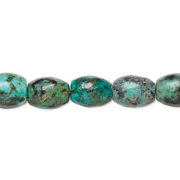 African "turquoise" 1pkg1, oval bead 15.5-16 inch 10x8mm image number 0
