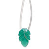 Bead, green onyx (dyed), pkg/1, 18x12mm hand-cut top-drilled single-sided carved leaf, B grade. image number 0