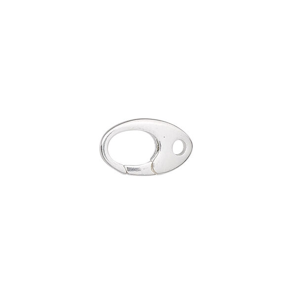 Clasp, triggerless lobster claw, sterling silver, 14x8mm oval. Sold individually. image number 0