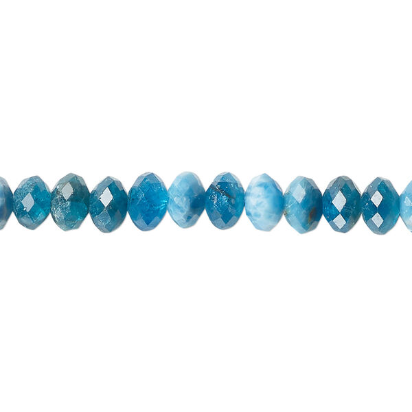 Blue apatite 1pkg1, faceted rondelle bead natural 15.5-16 inch 6x4mm-5x4.5mm image number 0