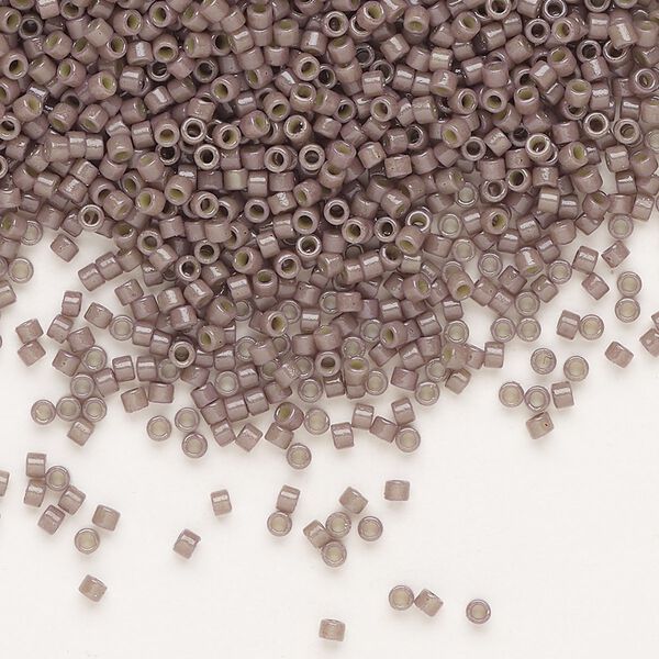 Seed bead, Delica®, glass, pkg/250g, #11 round, Duracoat® opaque outside dyed taupe (DB-2365). image number 0