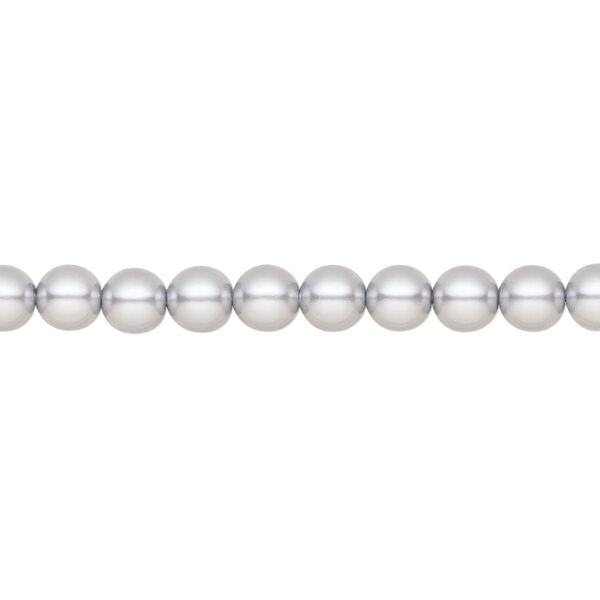 Pearl 50pk light grey, Preciosa Czech crystal 5mm round image number 0
