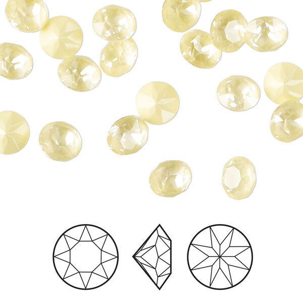 Chaton 12pk crystal soft yellow ignite, Crystal Passions® 6.14 to 6.32mm round SS29 1088 image number 0