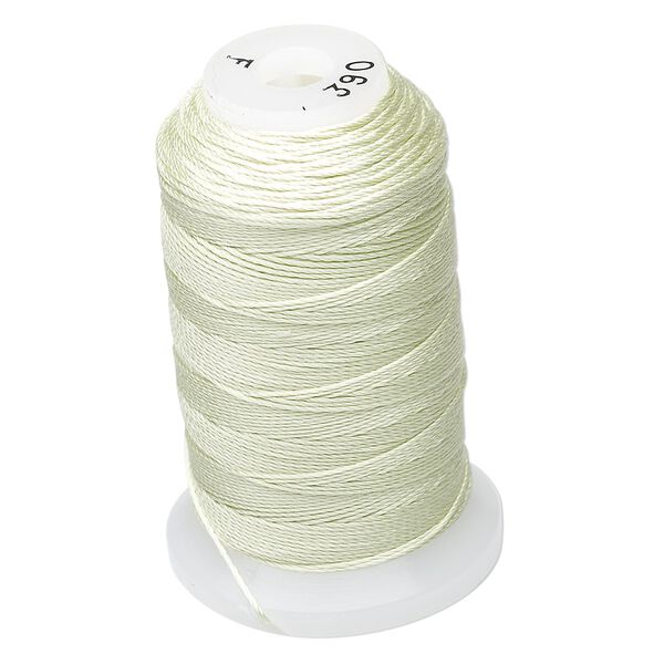 Thread, Purely Silk™, light green, size F. Sold per 140-yard spool. image number 0