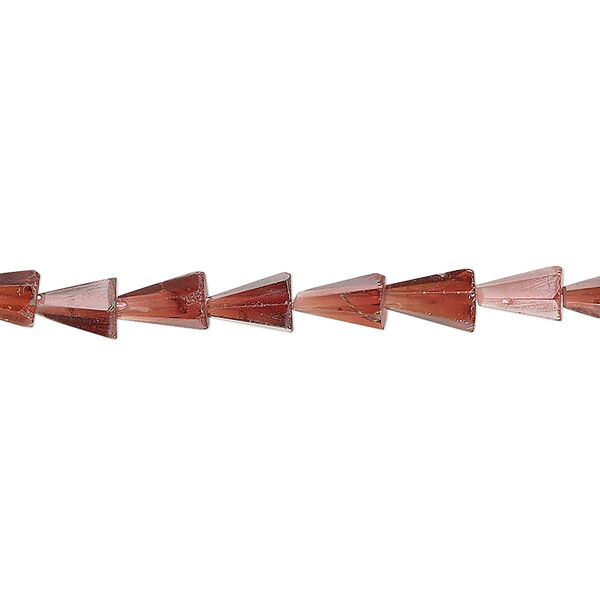 Garnet 1pkg1, hand-cut faceted cone bead natural 15 inch 5x4mm-9x5mm image number 0