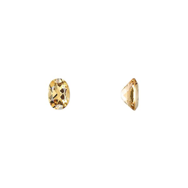 Citrine 1pkg1, hand-cut faceted oval gem 7x5mm image number 0
