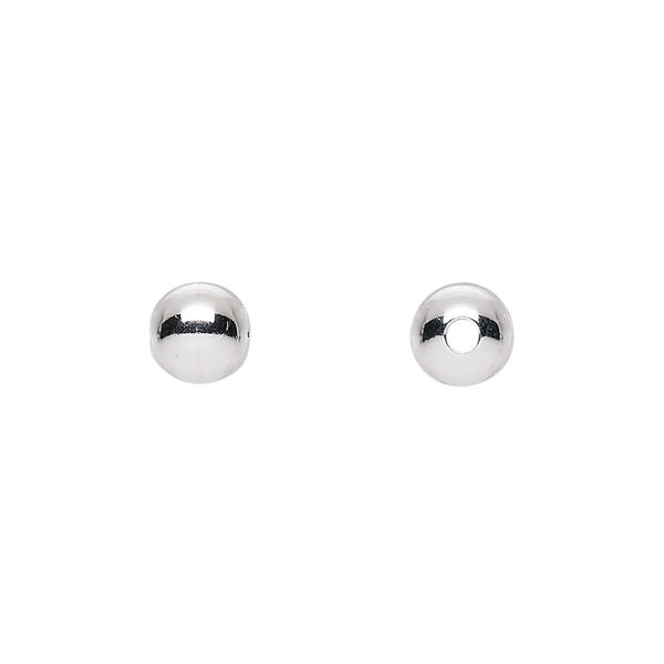 Bead, sterling silver, 7mm seamless round. Sold per pkg of 50. image number 0
