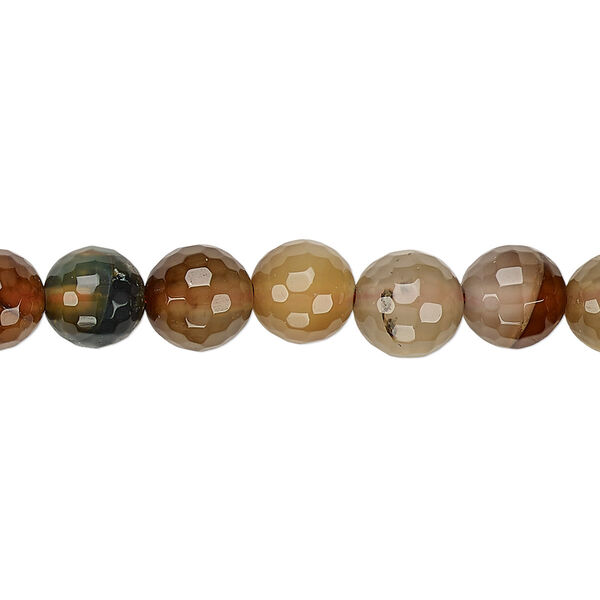 Agate 1pkg1, faceted round bead 15 inch 7-8mm image number 0