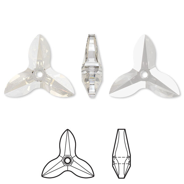 Focal 1pk crystal silver shade, Crystal Passions® 40x36mm pendant orchid 6906 image number 0