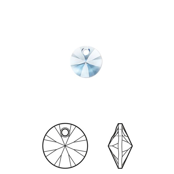Drop 12pk cool blue, Crystal Passions® Regenerated 8mm pendant mini disk 6428 image number 0