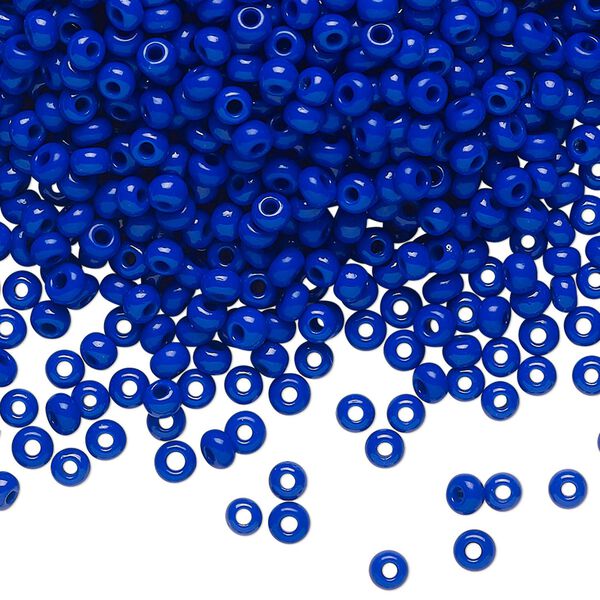Seed bead, Preciosa Ornela Czech glass, pkg/50g, #8 rocaille, opaque lapis blue, (33060). image number 0