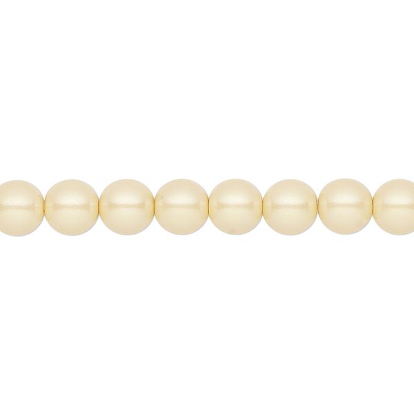 Pearl 25pk pearlescent yellow, Preciosa Czech crystal 6mm round image number 0
