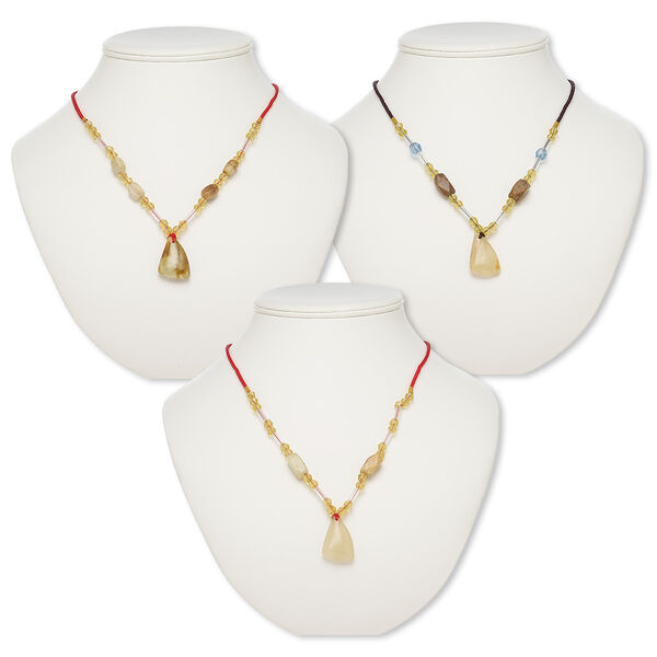 Italian "onyx" / multi-gemstone / acrylic 1pkg3, freeform triangle necklace continuous 20-24 inch mix 30x26x20mm-30x28x21mm image number 0