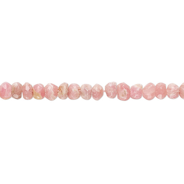 Rhodochrosite 1pkg1, hand-cut faceted rondelle bead natural 13 inch 3x2mm-5x4mm image number 0