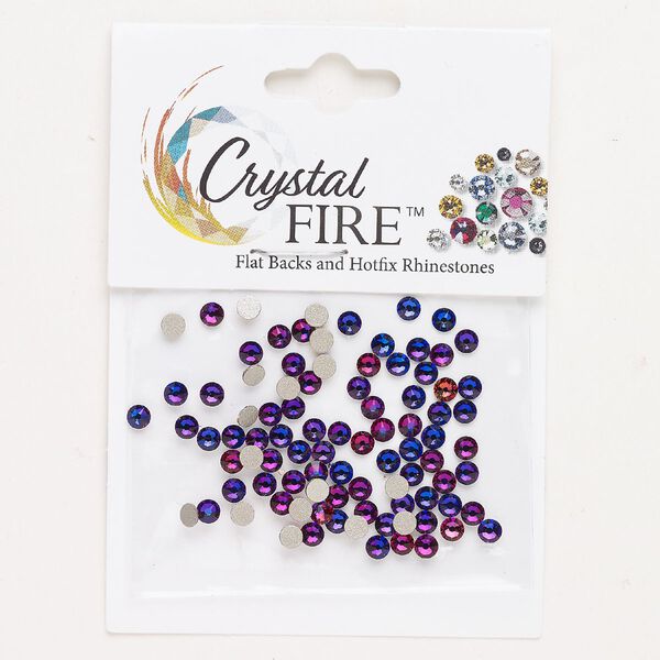Flat back 144pk crystal volcano foil back, Crystal Fire® 3.00-3.12mm round SS12 image number 0