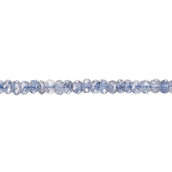Quartz crystal 1pkg1, hand-cut faceted rondelle bead 13 inch 3x2mm-4x4mm image number 0