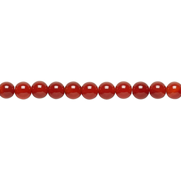 Carnelian 1pkg1, round bead 15.5-16 inch 4mm image number 0