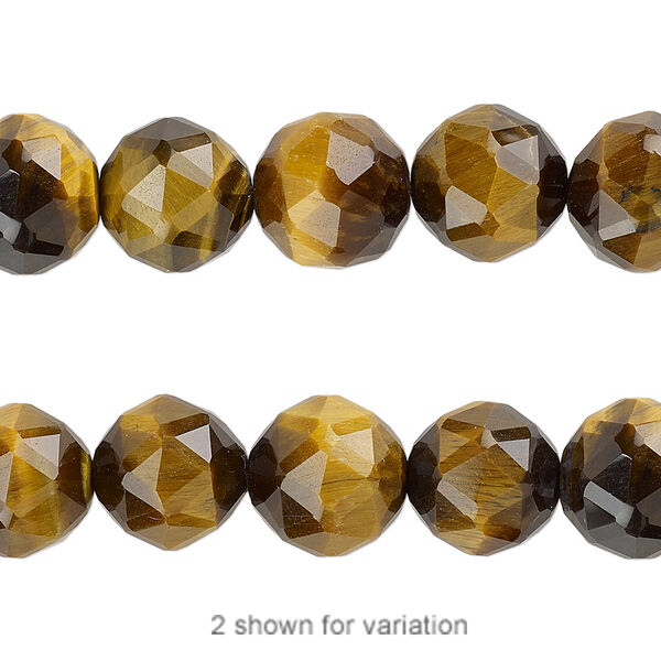 Tigereye 1pkg1, rose-cut round bead natural 8 inch 10mm image number 0