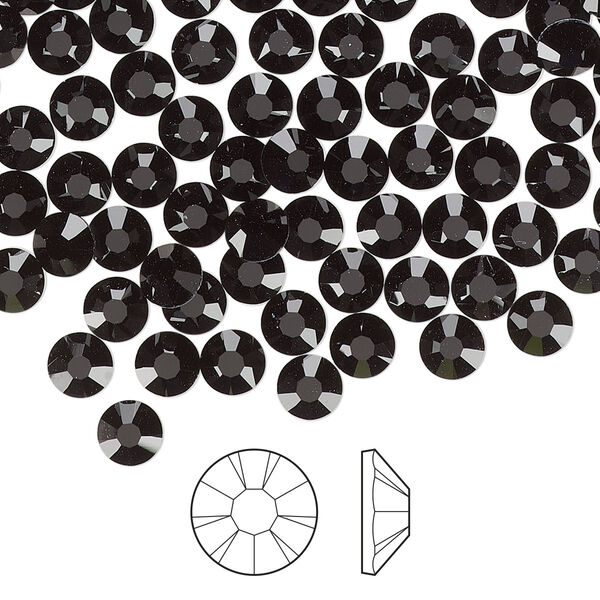 Flat back 144pk jet foil back, Preciosa MAXIMA Czech crystal rhinestone 4.6-4.8mm chaton rose round SS20 image number 0