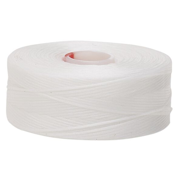 Thread, C-Lon®, nylon, white, size D. Sold per pkg of (2) 78-yard bobbins. image number 0