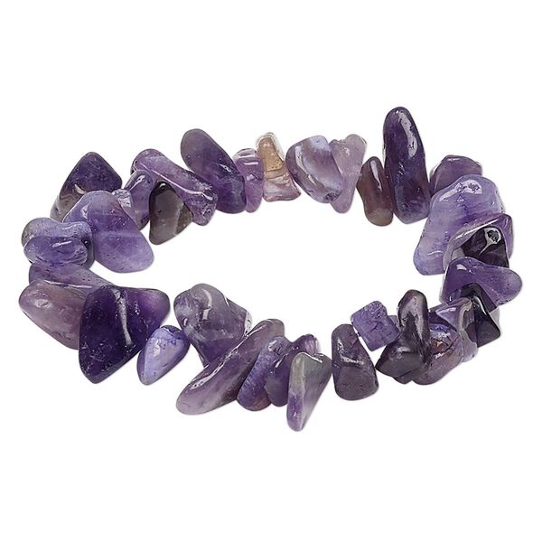 Amethyst 1pkg1, chip stretch bracelet natural 7.5 inch extra-large image number 0